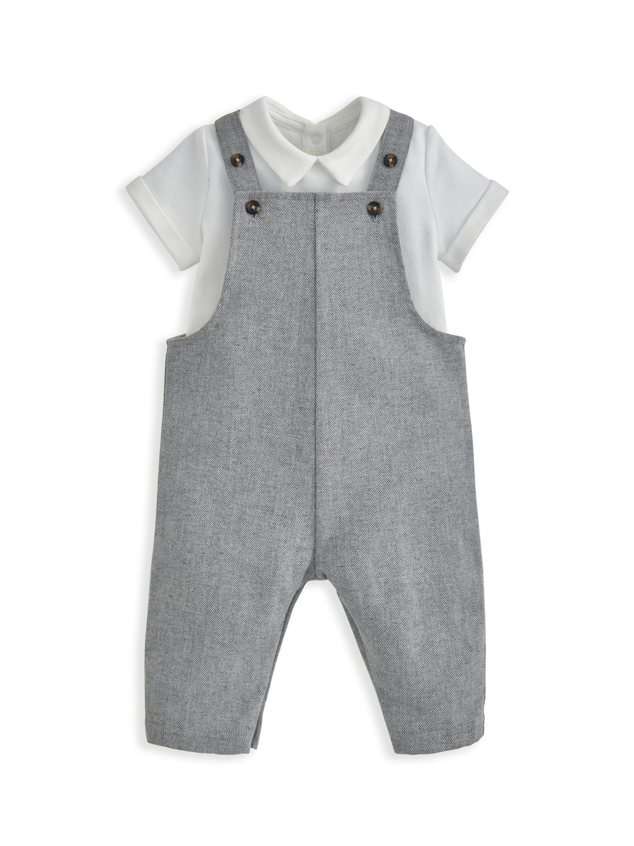 Bodysuit & Dungaree Baby Gift Set with Socks & Bear Comforter image number 4